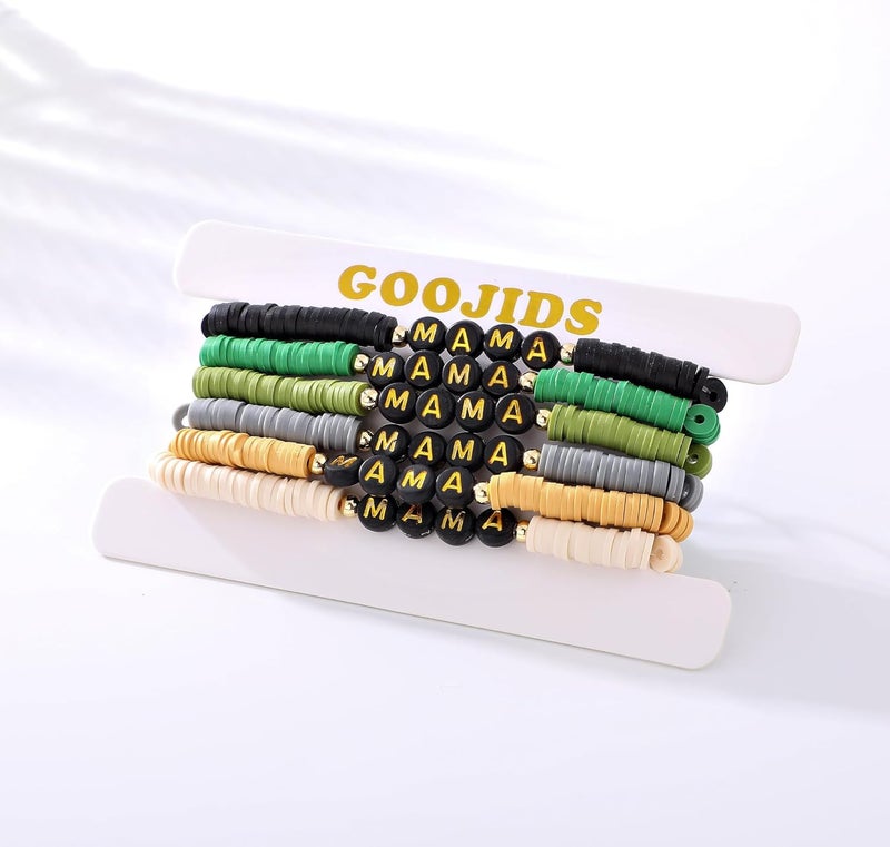GOOJIDS Surfer Heishi Clay Bead Bracelets for Women Bohemian Stackable Gold Plated Beaded Stretch Bracelets Elastic Layering Friendship Bracelets Set Boho Jewelry - Image 3
